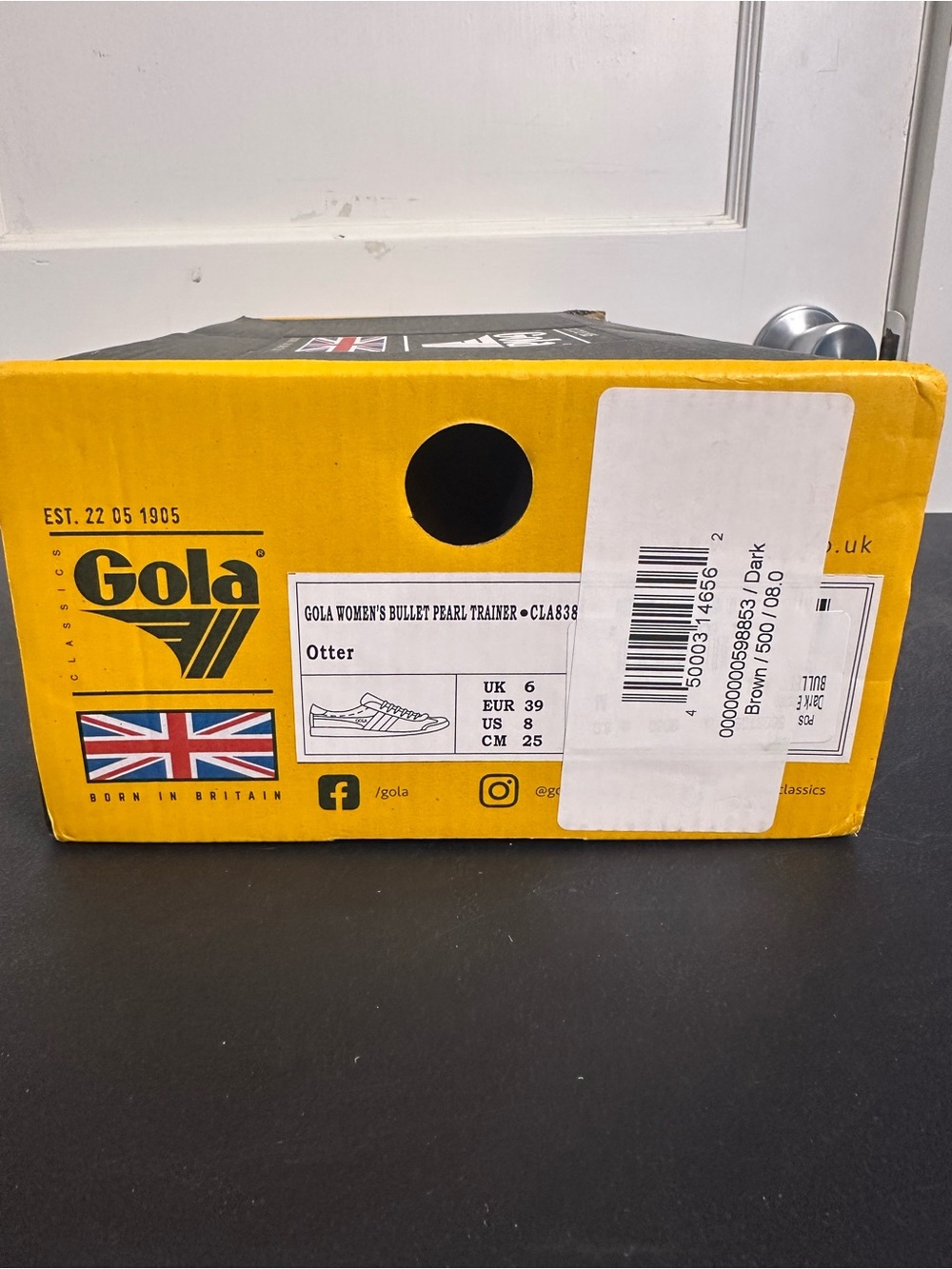 Gola Women's Bullet Pearl Trainer Sneakers - Otter/Gold - US Size 8 - Picture 13 of 13